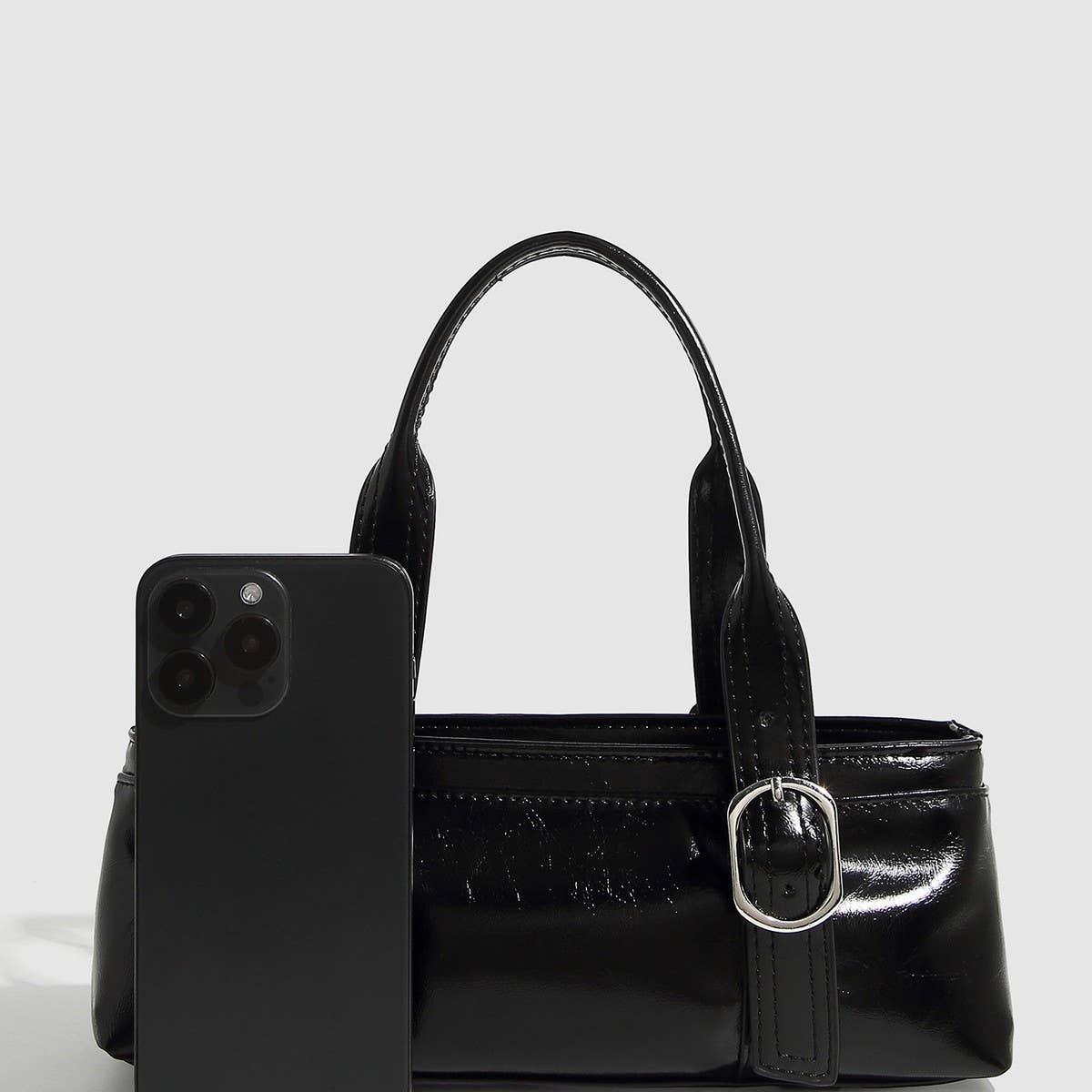 Classic Buckle Boston Zipper Handbag for Women_CWAB5717