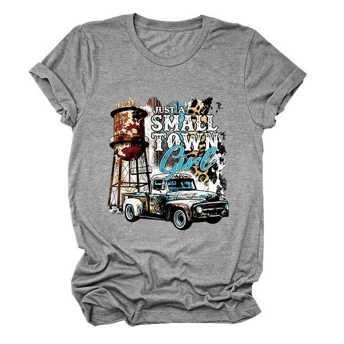 Just a Small Town Girl Print T-Shirt ??Loose Fit_CWTTS1525