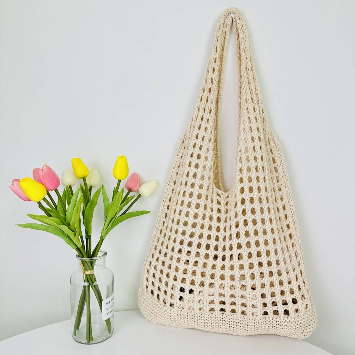 CWAB1953_KNITTED HOLLOWED OUT TOTE BAG