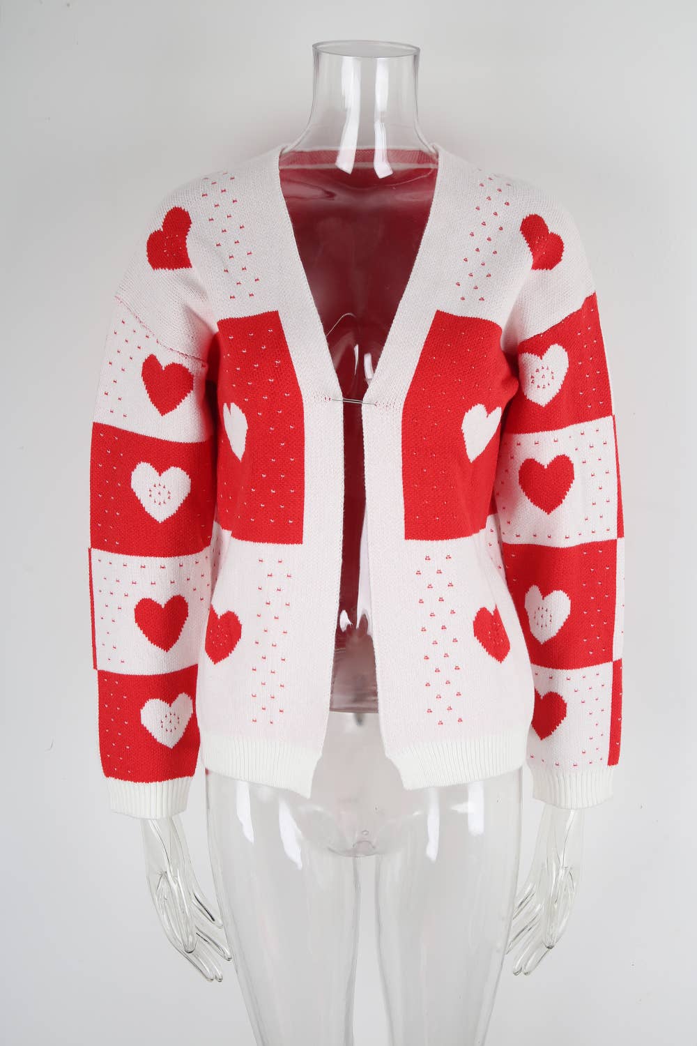 Valentine's Day heart-shaped knitted cardigan
