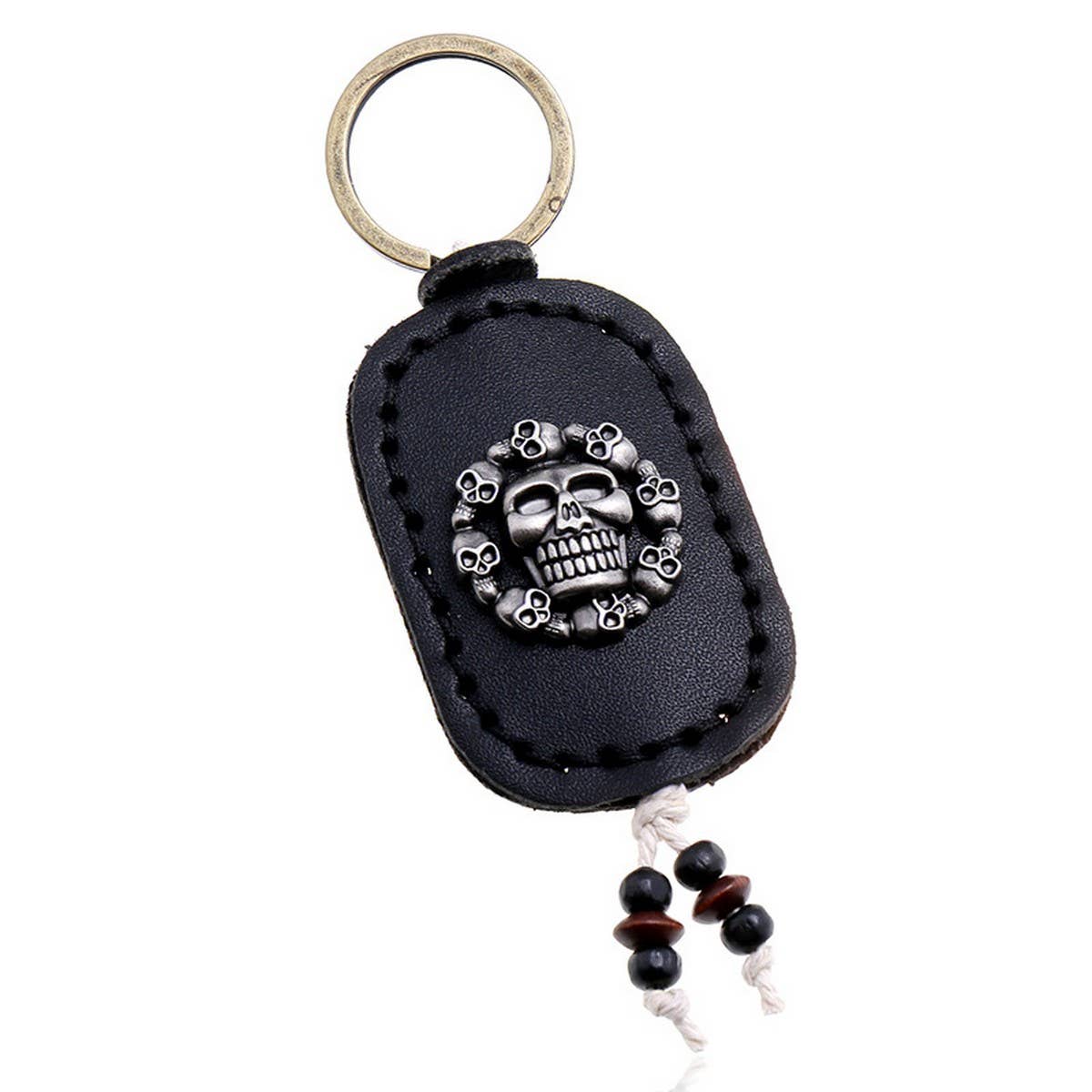 MEN'S DOUBLE SIDED SKULL CAR KEYCHAIN