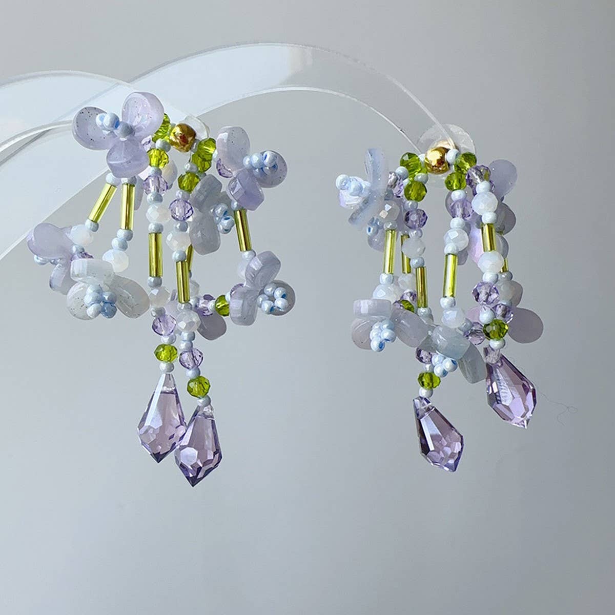 LIVELY AND PURE WATER DROP TASSEL EARRINGS