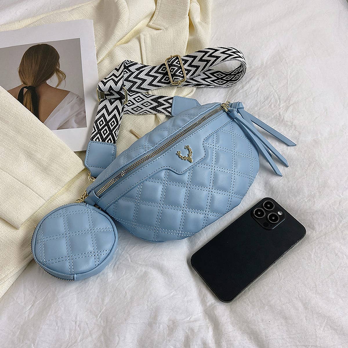 SIMPLE POPULAR RIBBED CHEST BAG AND CROSSBODY BAG_CWAB2081