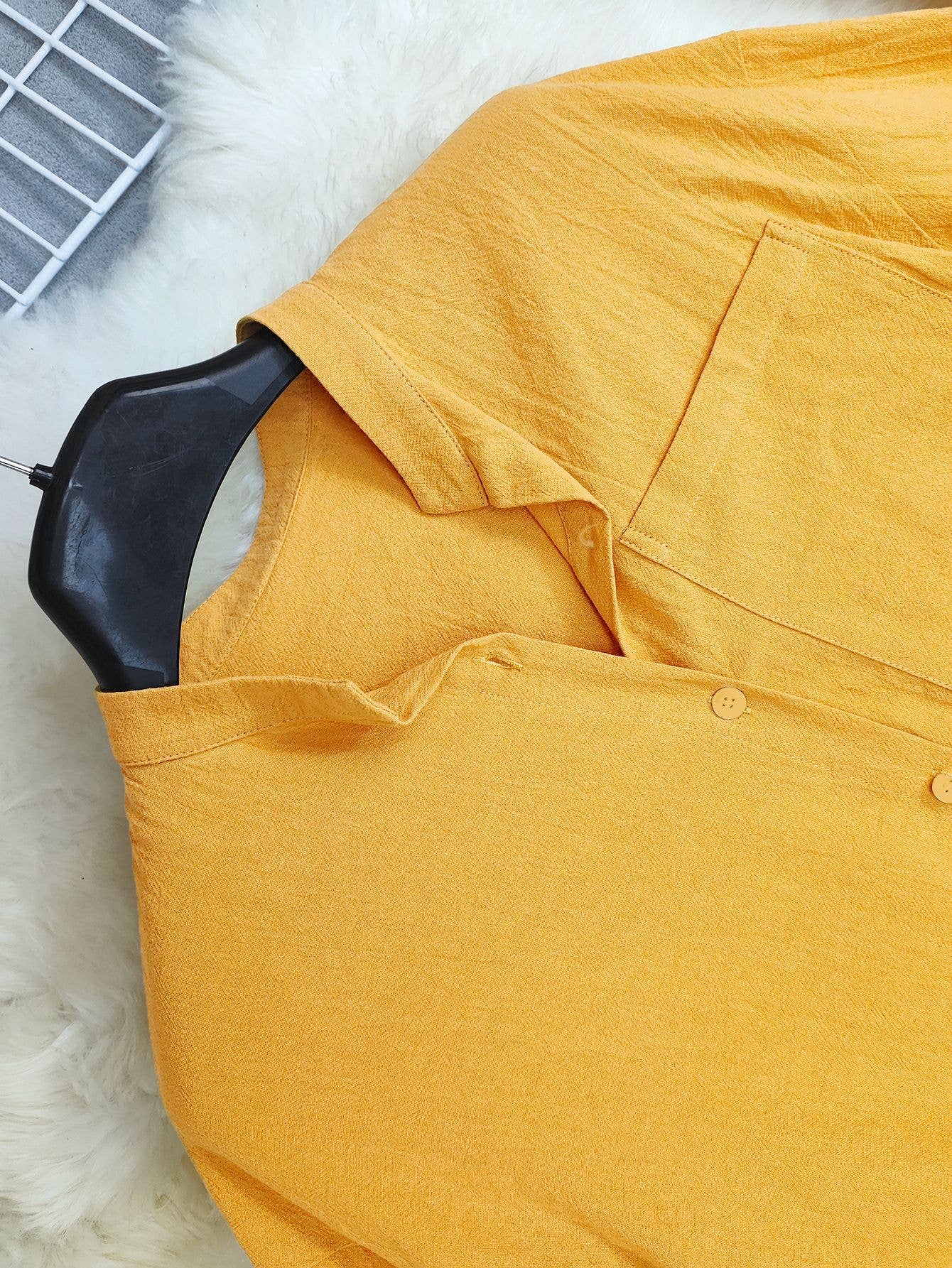 Solid-color long-sleeved cotton linen cardigan