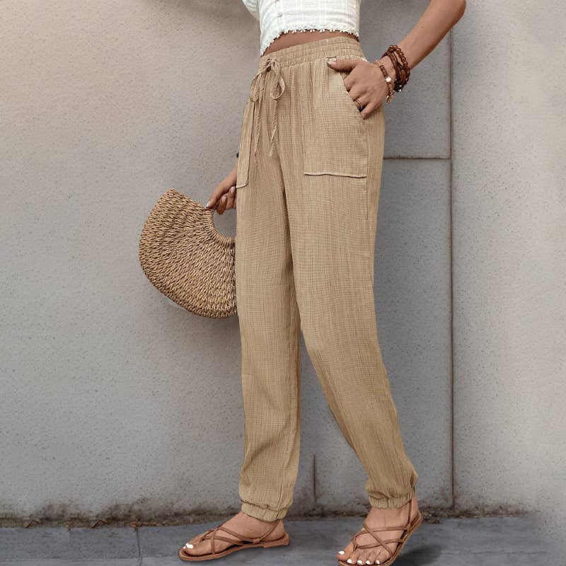 Texture sense casual long small foot pants