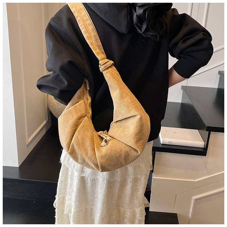Creative fashionable pleated single-shoulder bag