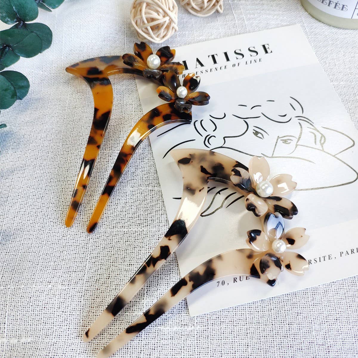 U-SHAPED ACETATE HAIRPIN TORTOISE SHELL HAIRPIN