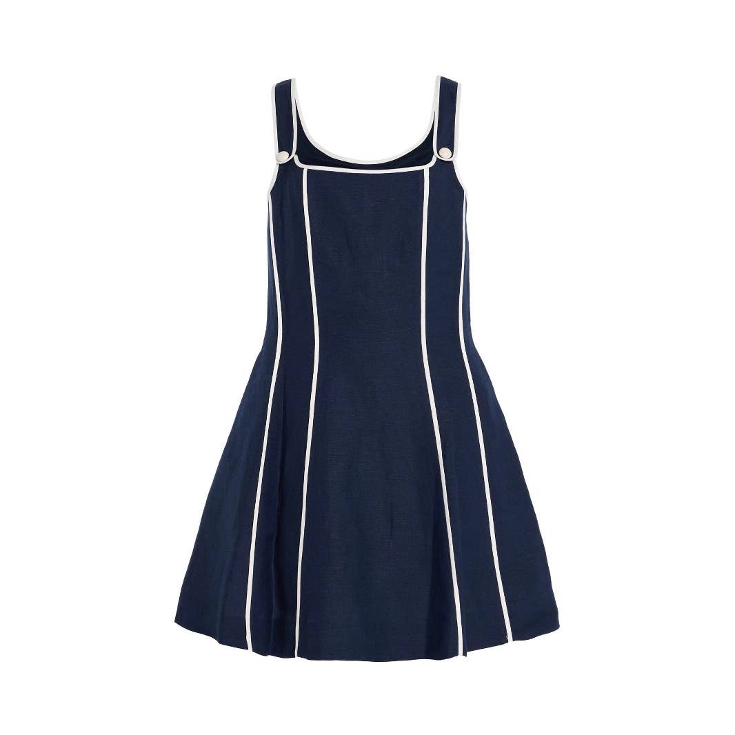 Fashionable and simple line halter short dress