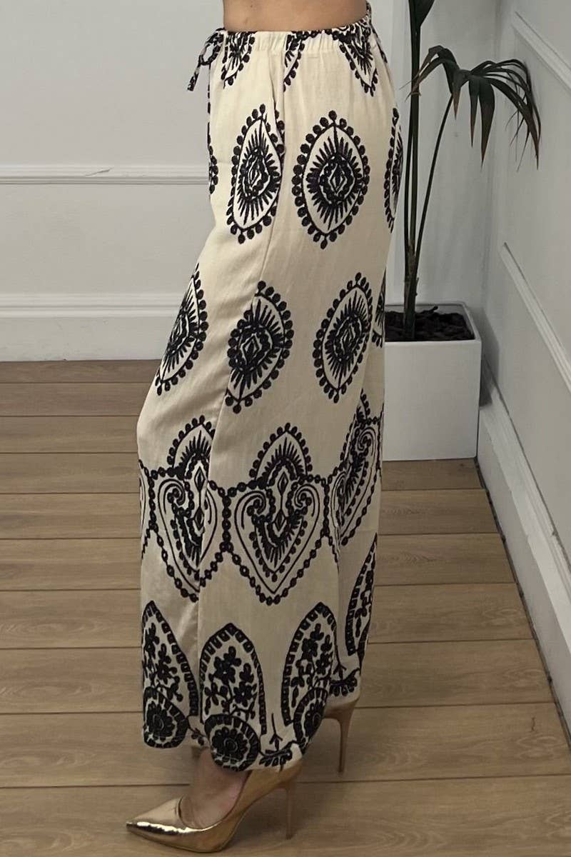 CWBLP888_WOVEN WIDE-LEG LOOSE CASUAL STRAIGHT-LEG PANTS