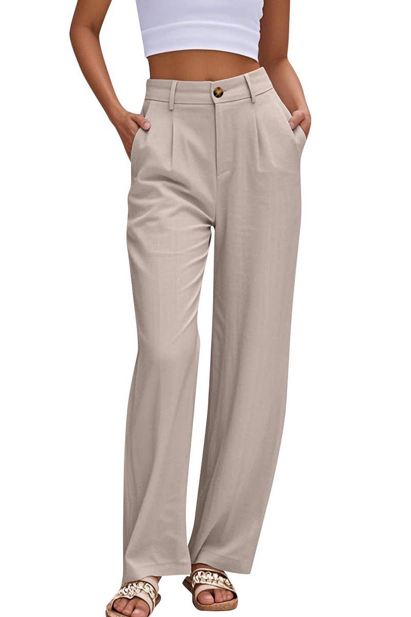 CWBLP2031_BUTTON WAIST SOLID STRAIGHT LEG WORK PANTS