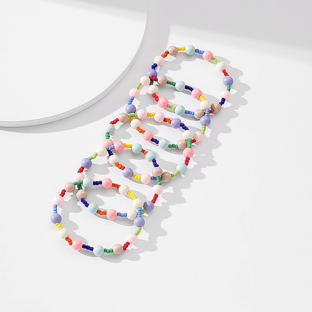 Boho Beaded Anklet Set ??Crystal & Glass Beads_CWMM6354