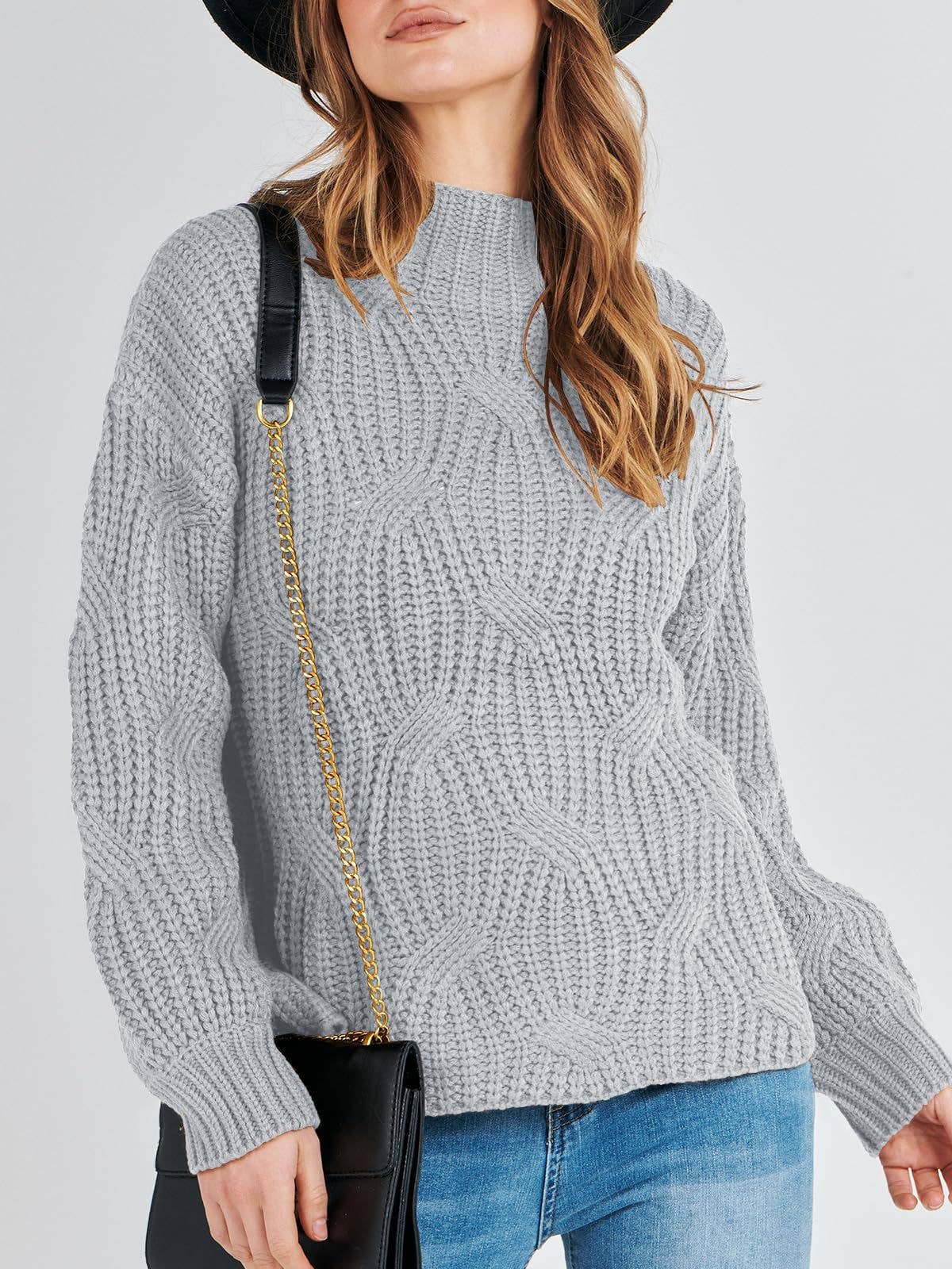 DROP SHOULDER FLORAL KNIT PULLOVER SWEATER