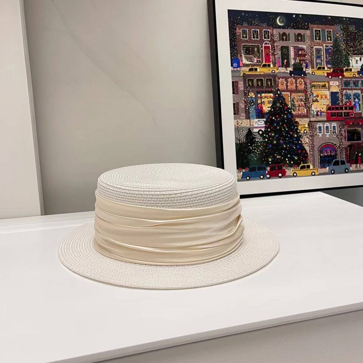 High-grade satin sun hat for women_CWAH3393