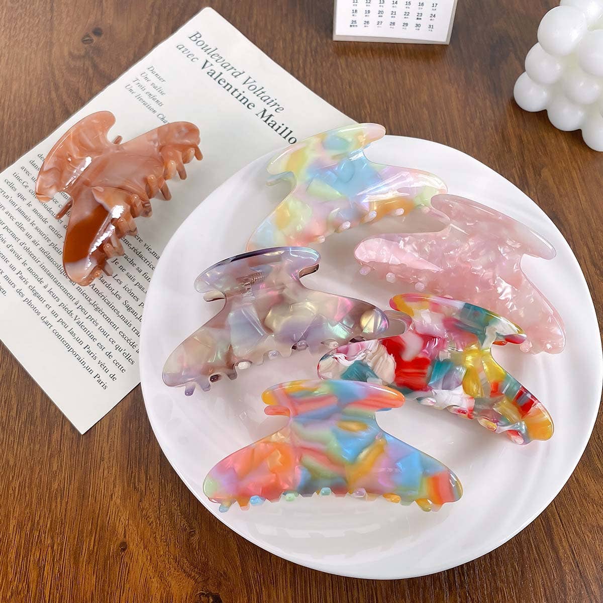 Colored dopamine acetate plate gripper hair clips