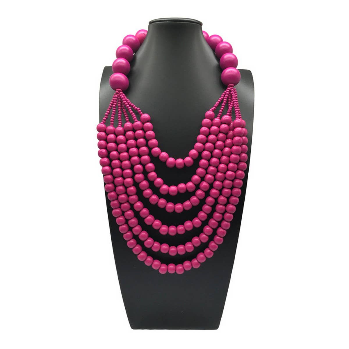 ETHNIC STYLE MULTI-LAYER WOODEN BEADS NECKLACE_CWMM4979