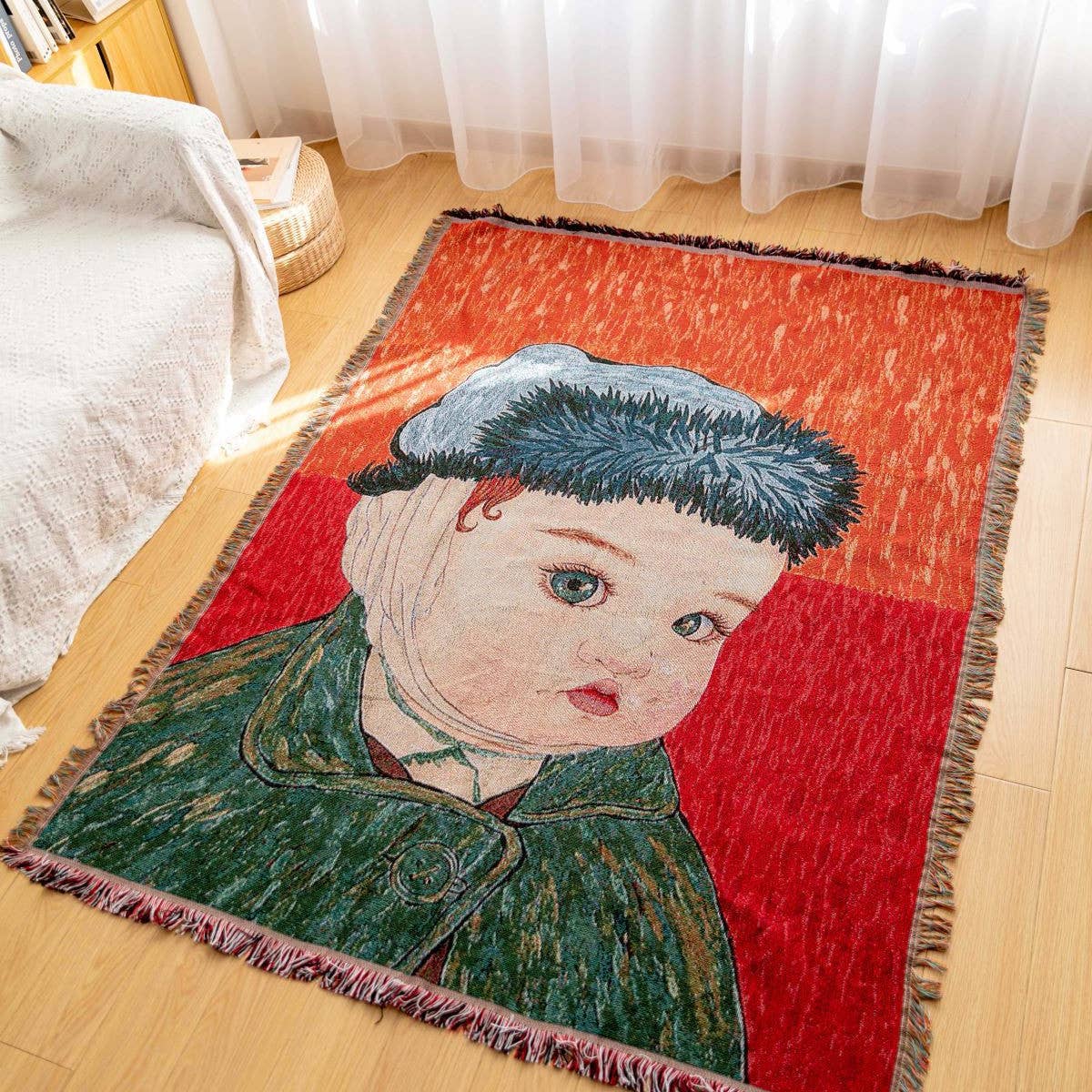 MULTIFUNCTIONAL BLANKET WITH OIL PAINTING PATTERN