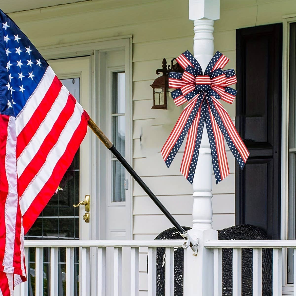 CWMM10250_4TH OF JULY PATRIOTIC BURLAP BOW USA FLAG DECOR