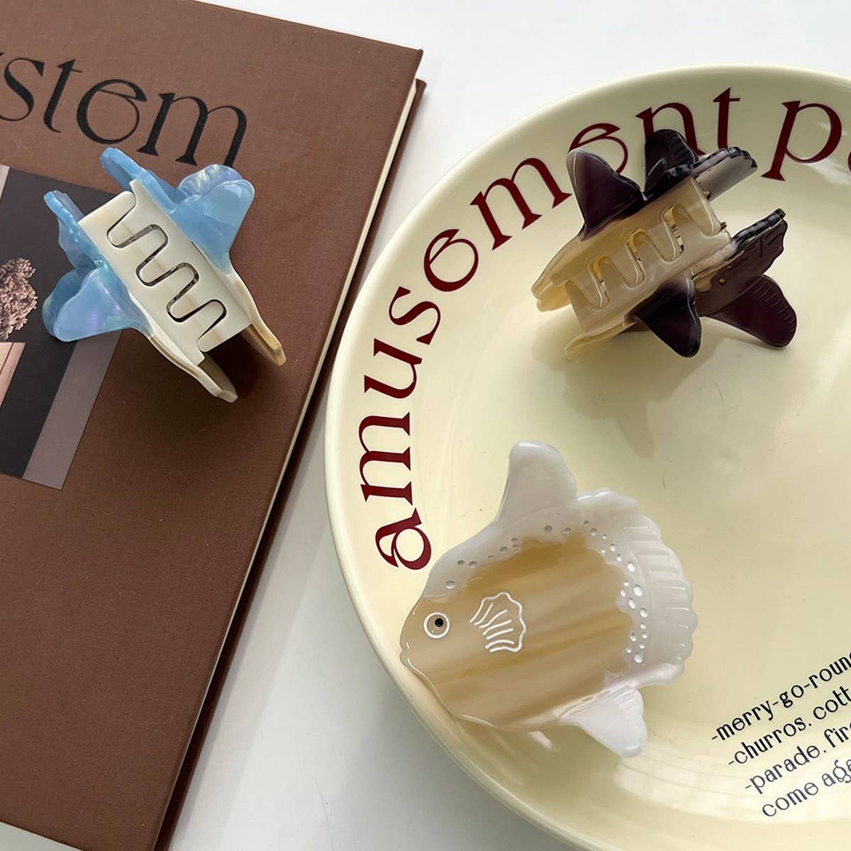 Ocean Series Acetate Hair Claw Sunfish Pufferfish_CWAHA6024