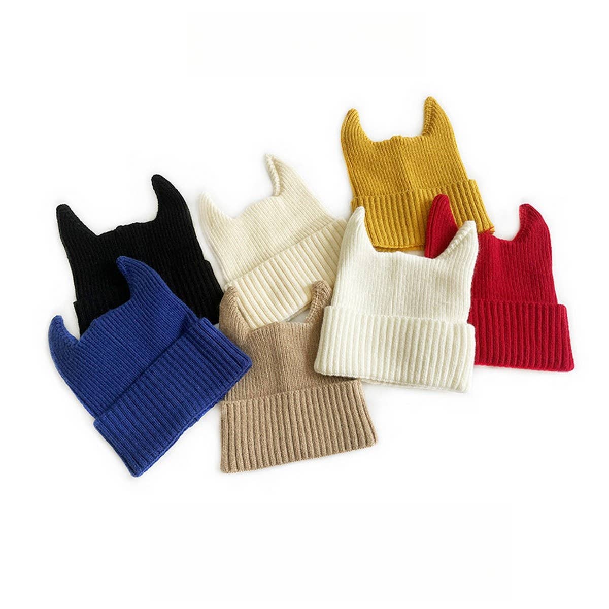 2-6 YEARS OLD SOLID COLOR CUTE HORN KNITTED HAT_CWAH2066