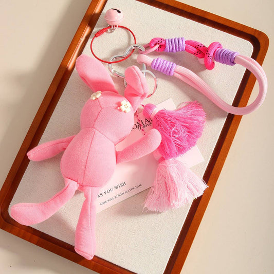 Cute Rabbit Keychain with Hanging Earrings
