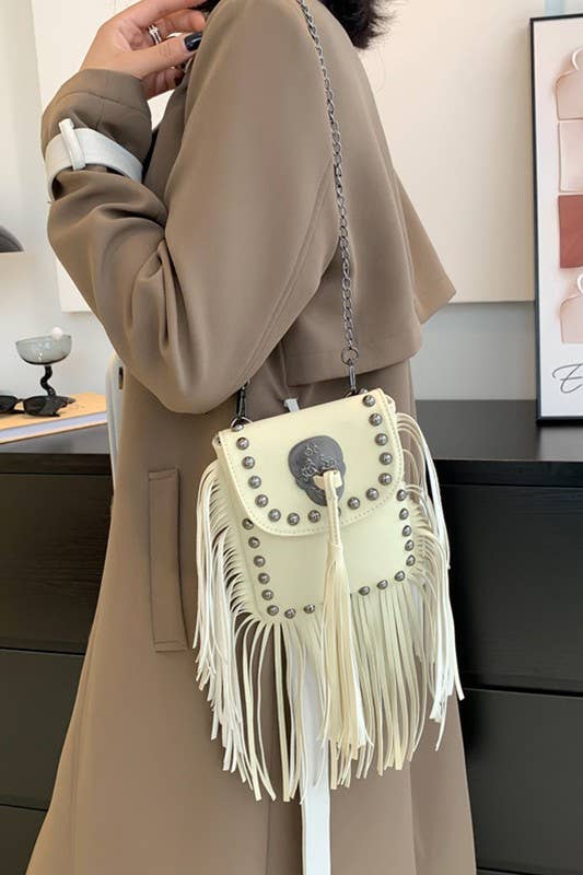 TASSEL POINT ONE SHOULDER BAG WITH FRINGE_CUAB0038