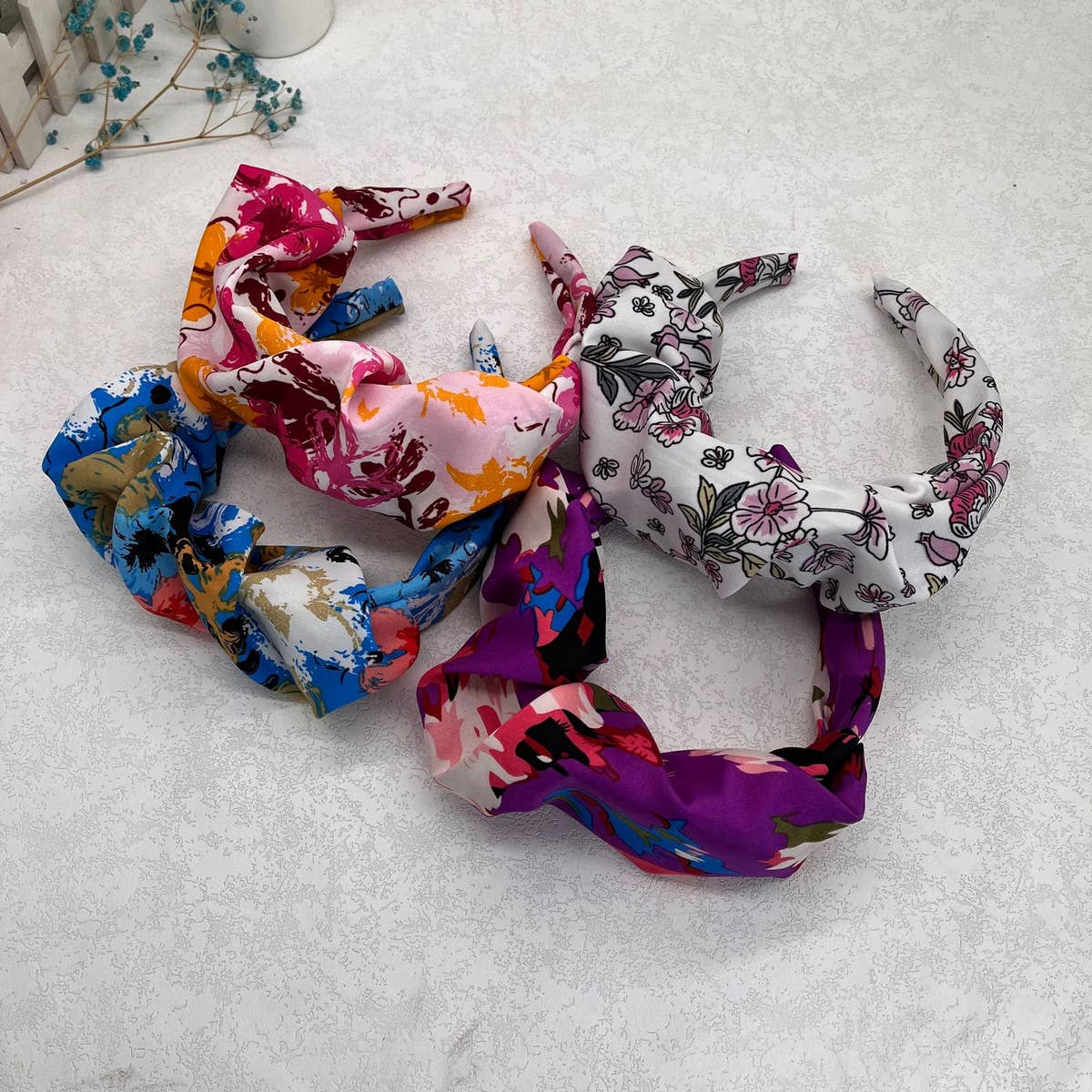 RETRO PLEATED WIDE BRIM HEADBAND_CWAHA2583