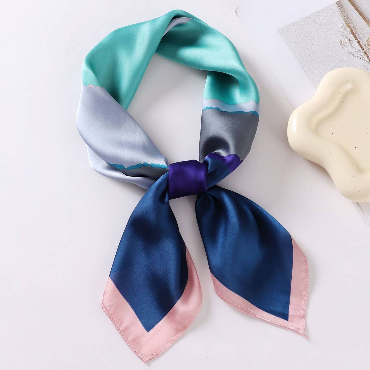 70cm Satin Neck Scarf--Chic Decorative Square Wrap_CWASC0822