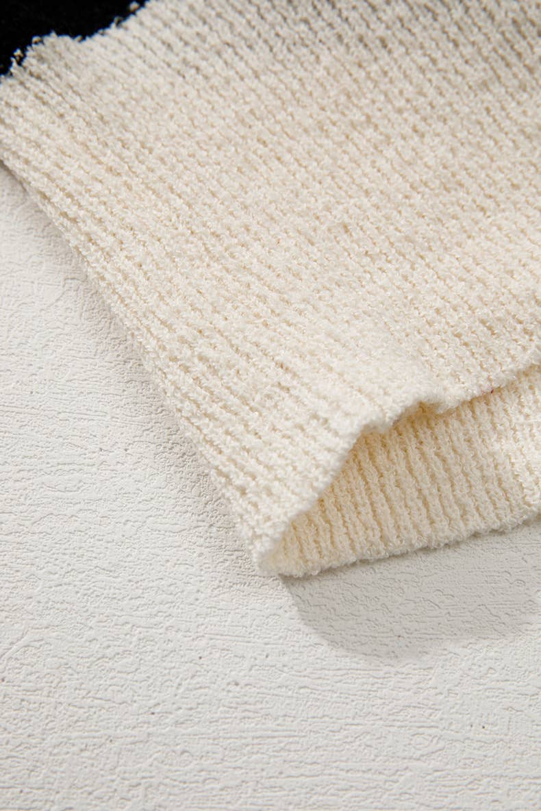 Striped crew-neck sweater vest color matching