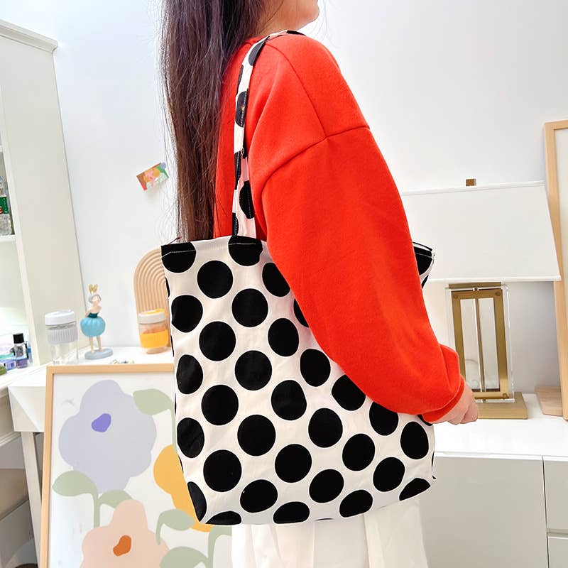 Large dot single-shoulder adjustable bag