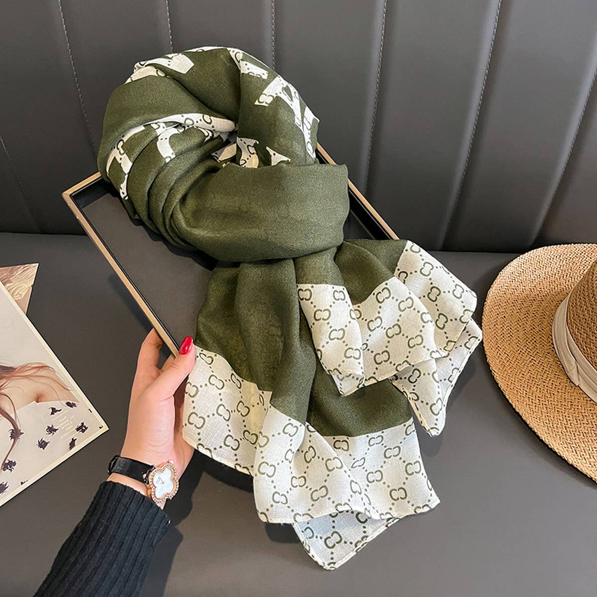 WOMEN FASHION PLAID ARTISTIC SCARF