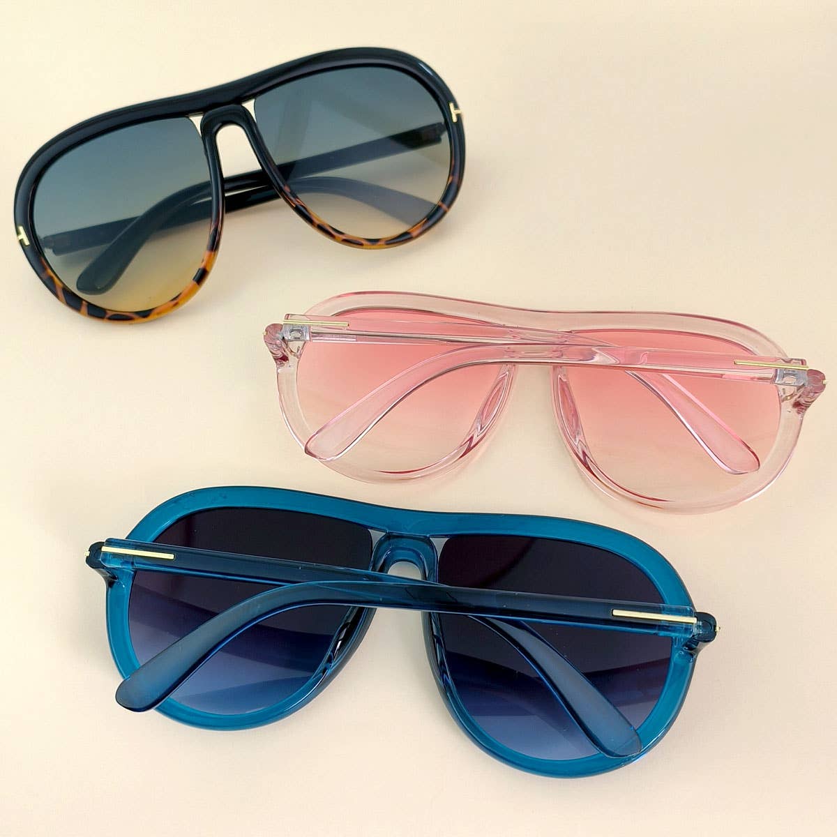 T-SHAPED SUNGLASSES RETRO LARGE FRAME SUNGLASSES