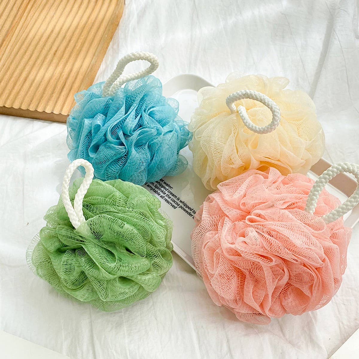 BATH POUF COLORFUL BATH FLOWER BALL_CWMM3382