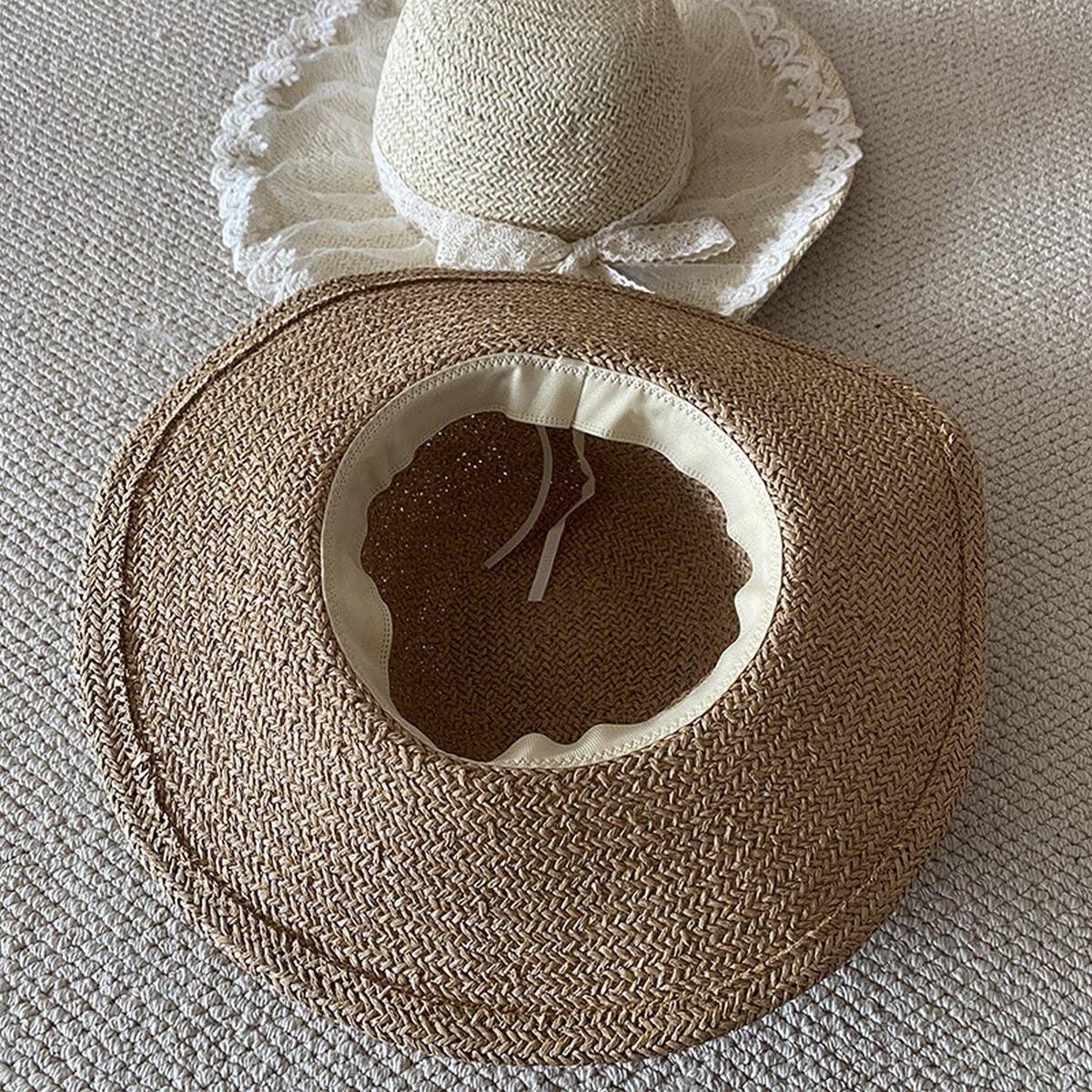 Summer hand-woven lace straw hat for women_CWAH3508
