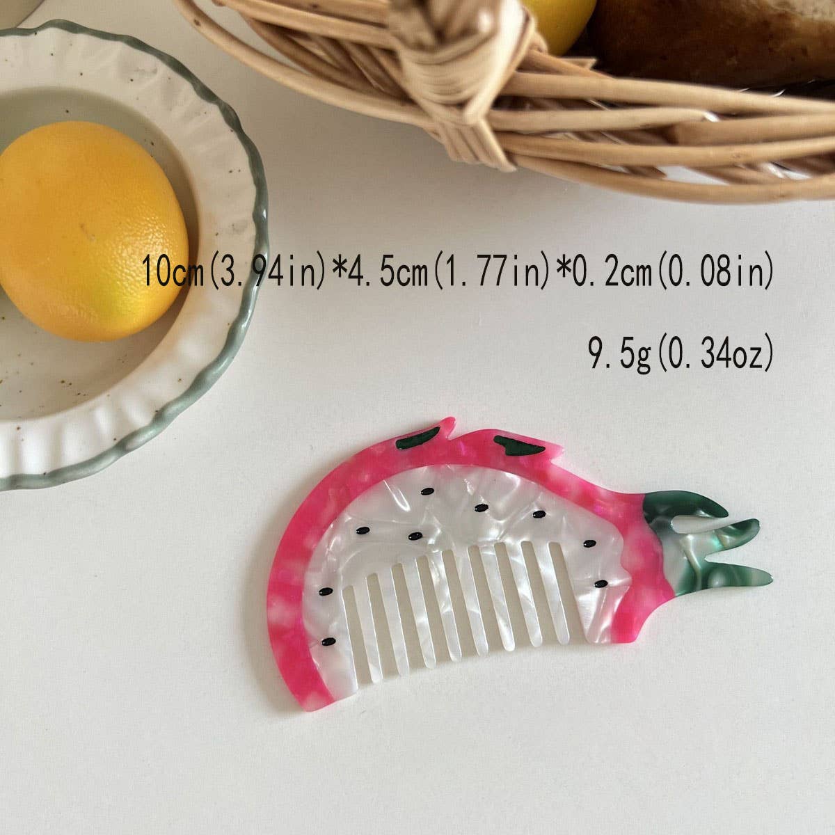CWAHA07730_CUTE FRUIT ICE CREAM BURGER ACETATE HAIR COMB