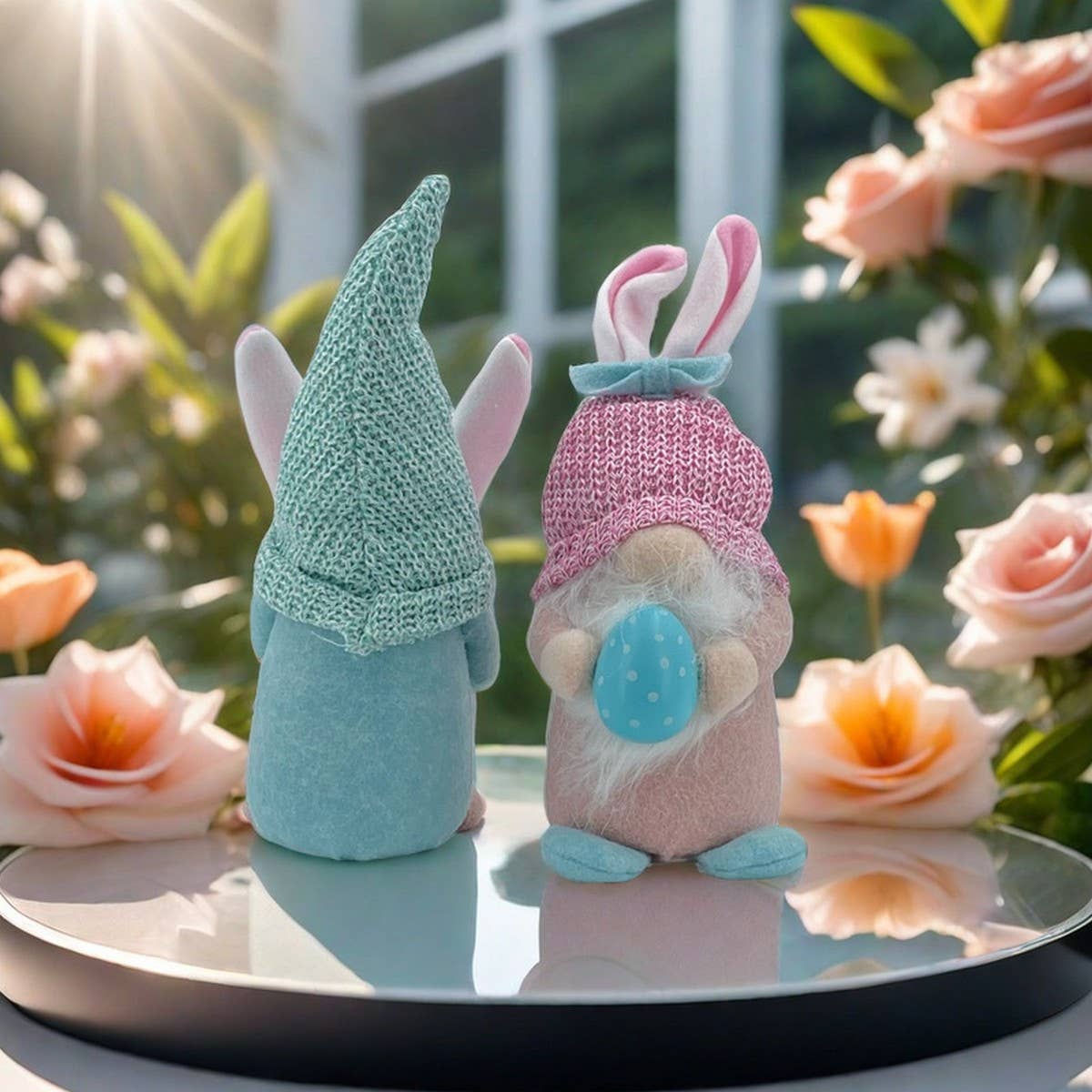 EASTER EGG HOLDING DOLL WITH LIGHT ORNAMENT