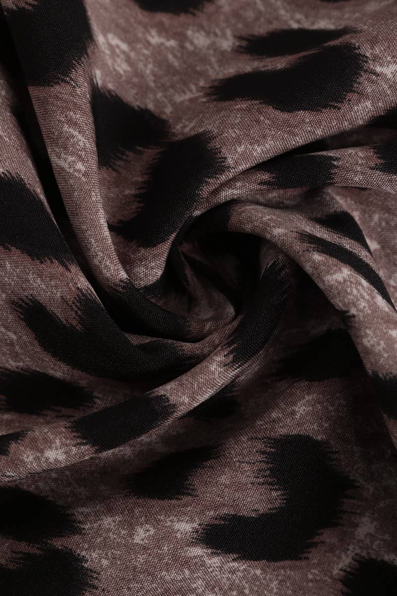 CWDMD4802_LEOPARD PRINT ELEGANT HIGH WAIST V NECK DRESS