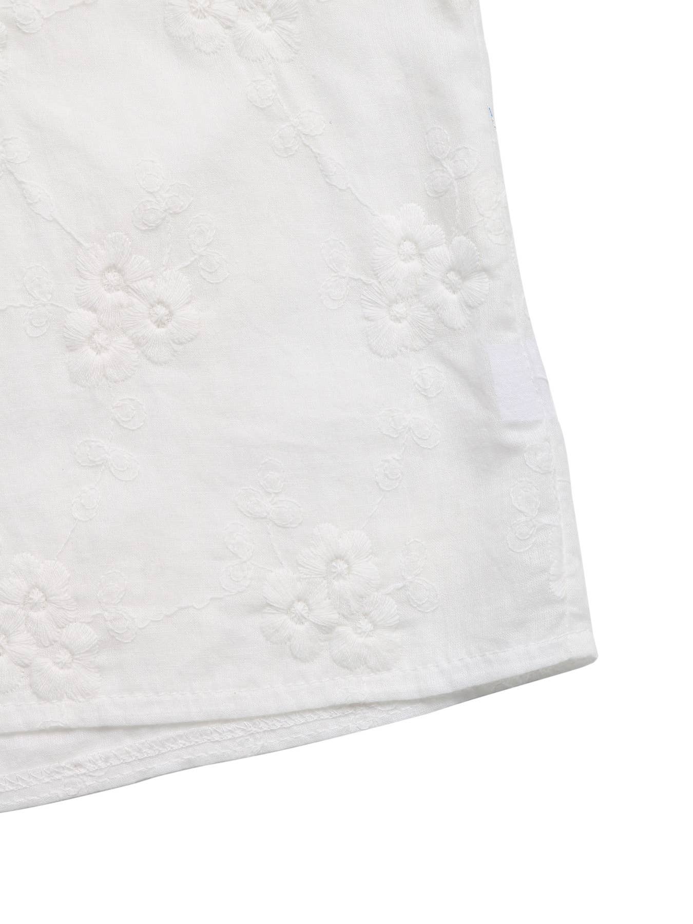 Lapel cotton single-breasted embroidered shirt