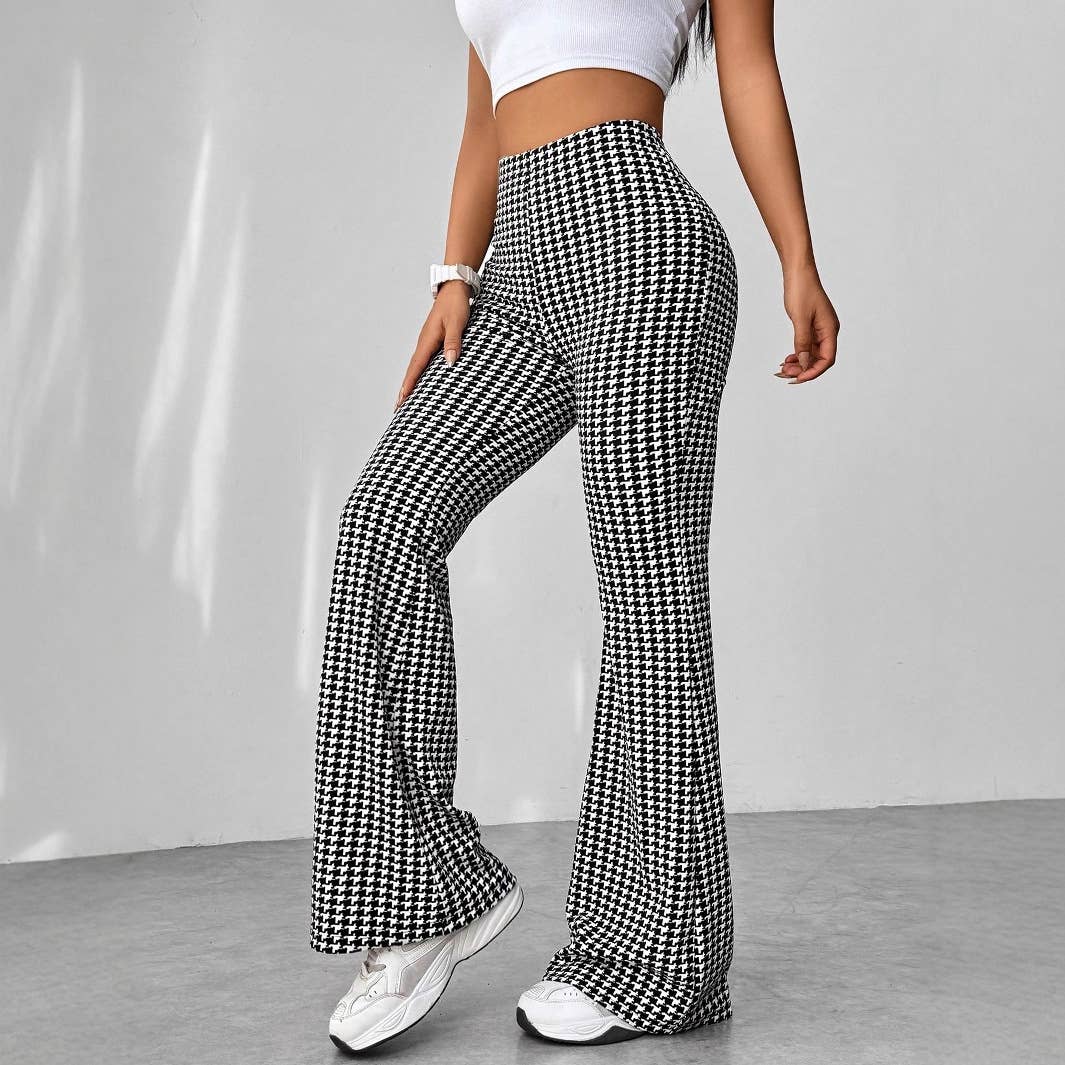 Thousand-bird high-waist slim-fit mini-pant