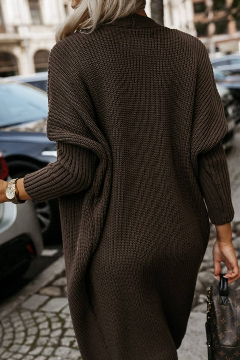 CWOCAL00563_LOOSE SOLID COLOR KNITTED CARDIGAN SWEATER