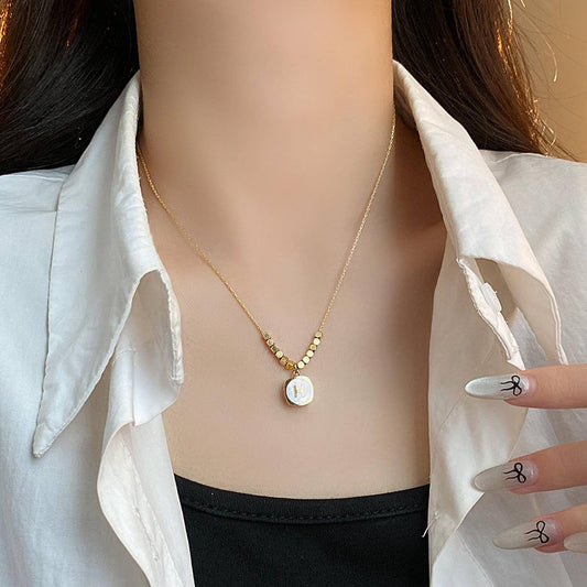 SIMPLE AND ELEGANT SQUARE LETTER NECKLACE