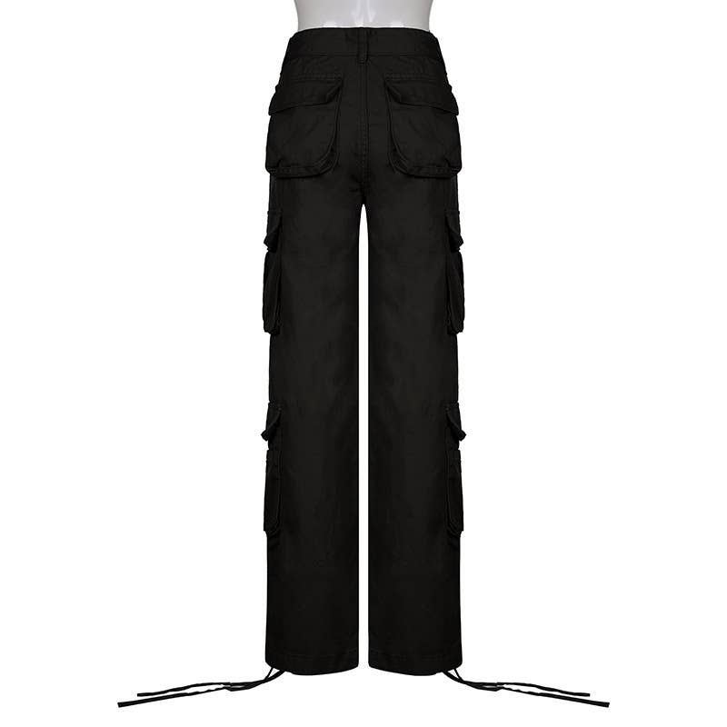 Many pockets belt leisure tooling jeans