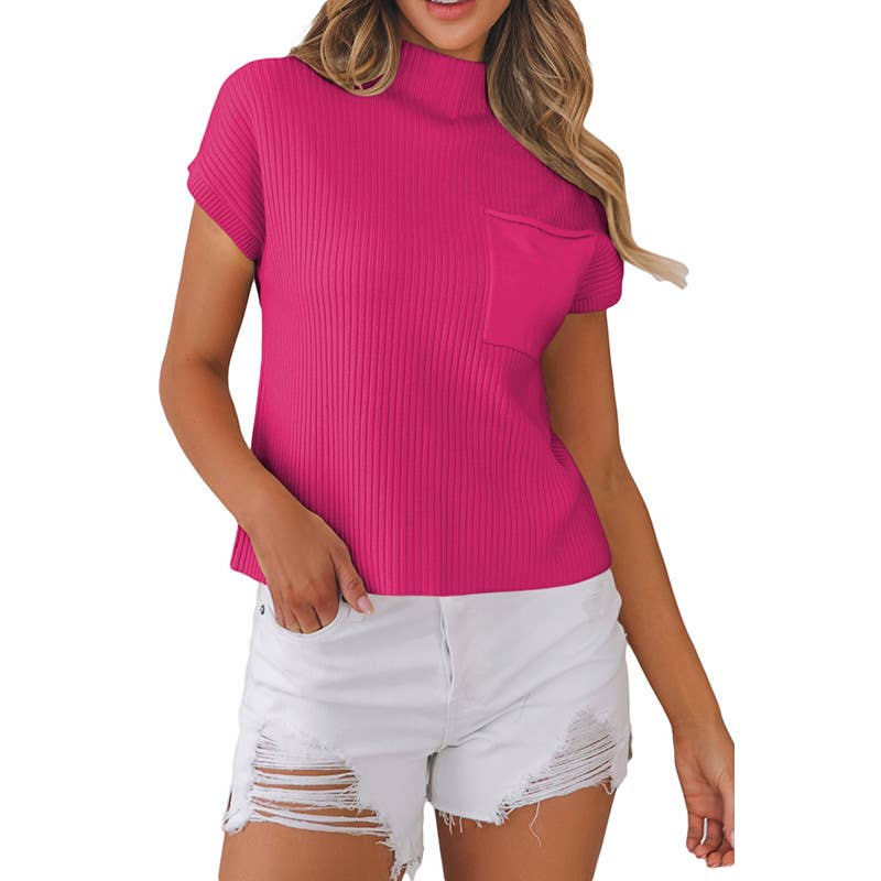 Solid color turtleneck simple thread sweater