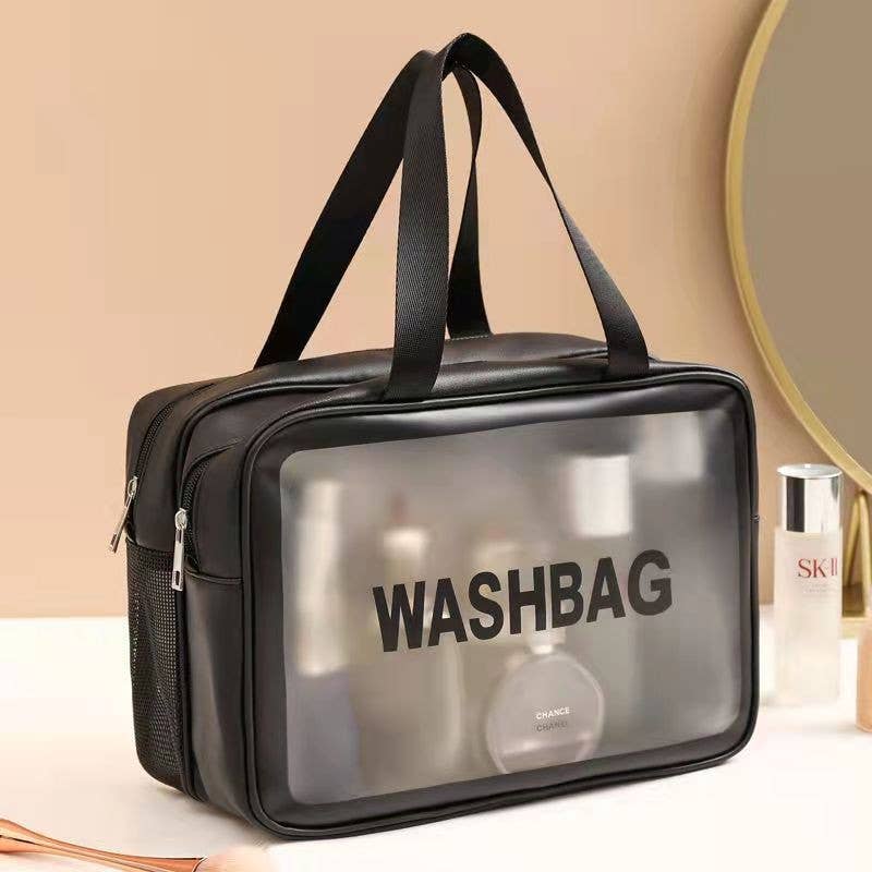PU dry-wet double-layer separated cosmetic bag