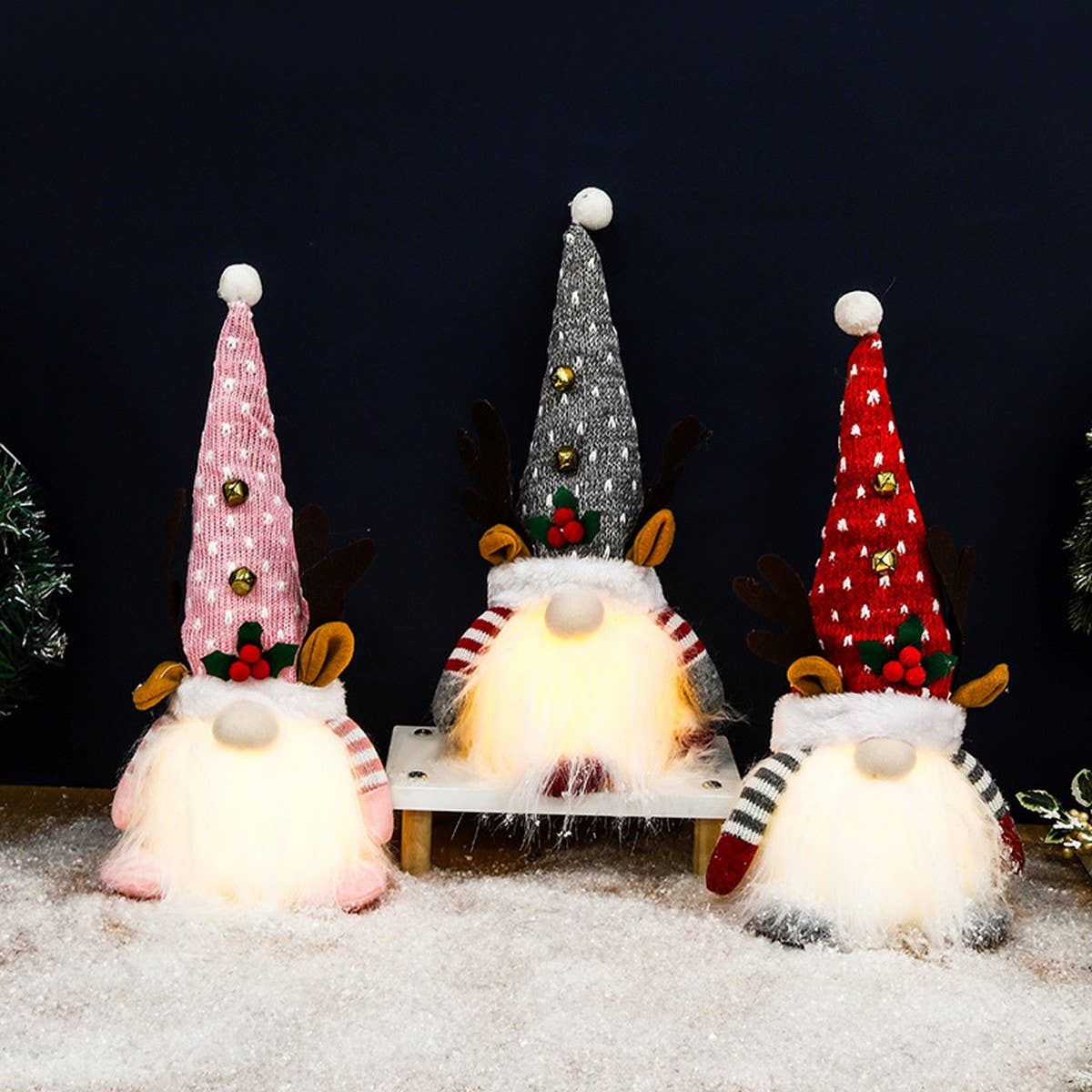 CHRISTMAS LIGHTED RUDOLPH DOLL ORNAMENTS