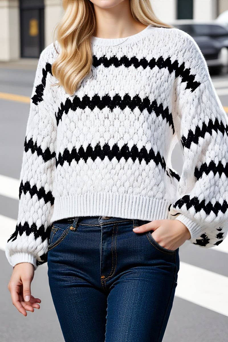 CWOSWL07089_WOMEN'S AUTUMN AND WINTER KNITTED LOOSE SWEATER