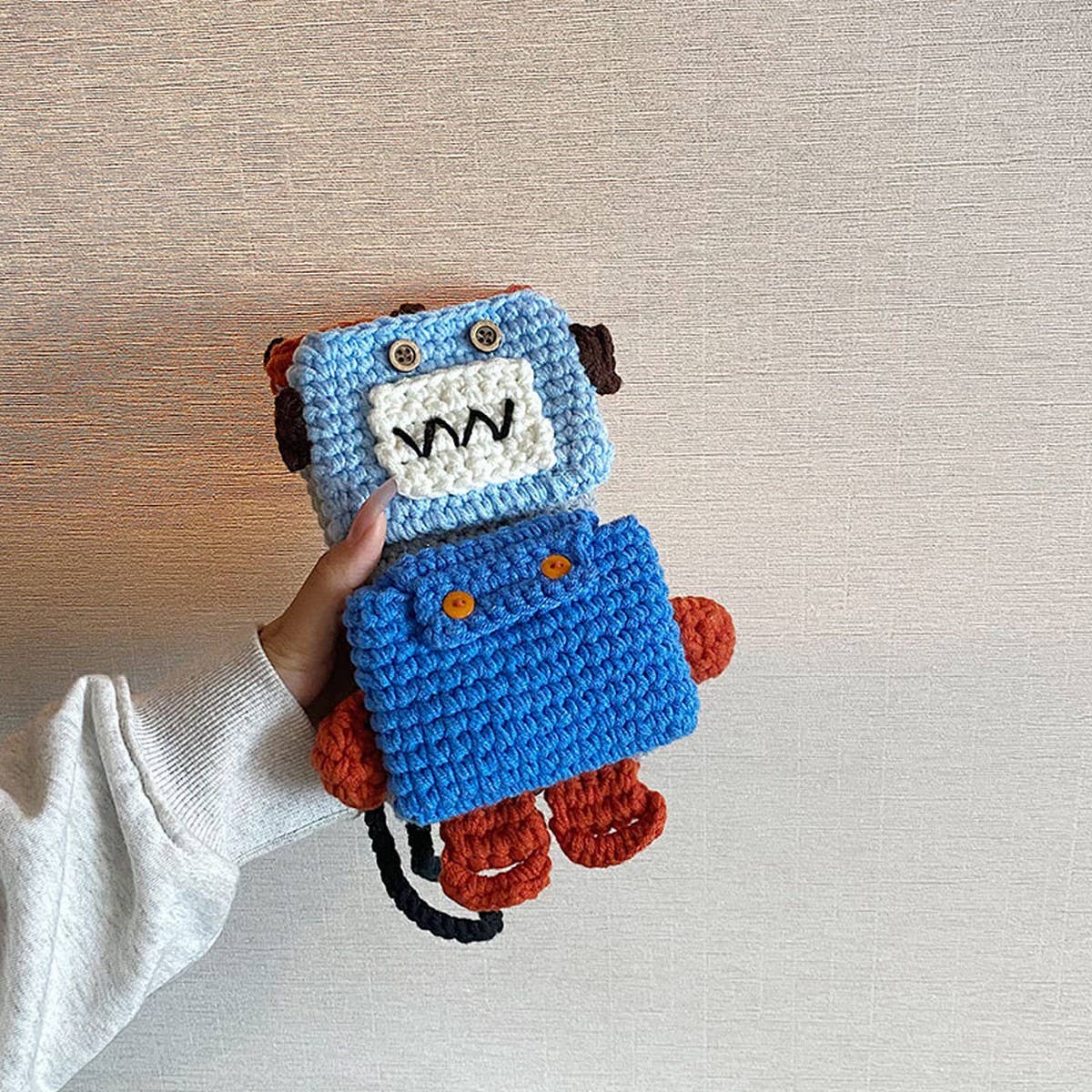 UNIQUE DESIGN KNITTED ROBOT SHOULDER BAG_CWAB2418