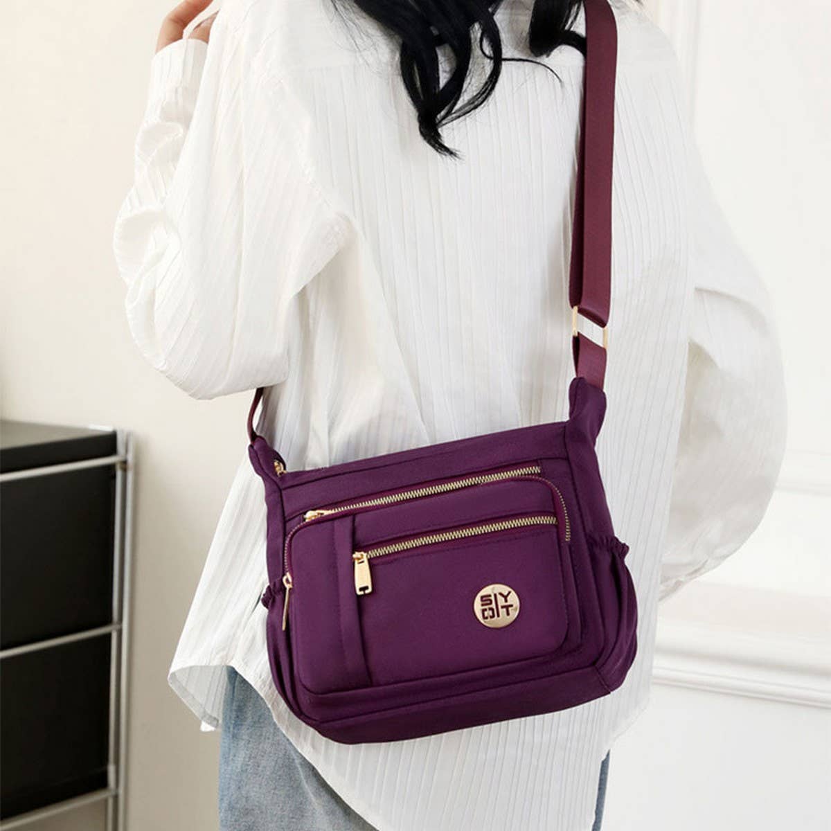 OXFORD CLOTH TRAVEL NYLON SHOULDER MESSENGER BAG_CWAB3482