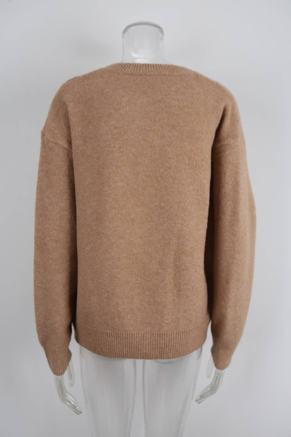 Round tie pocket loose single breasted cardigan