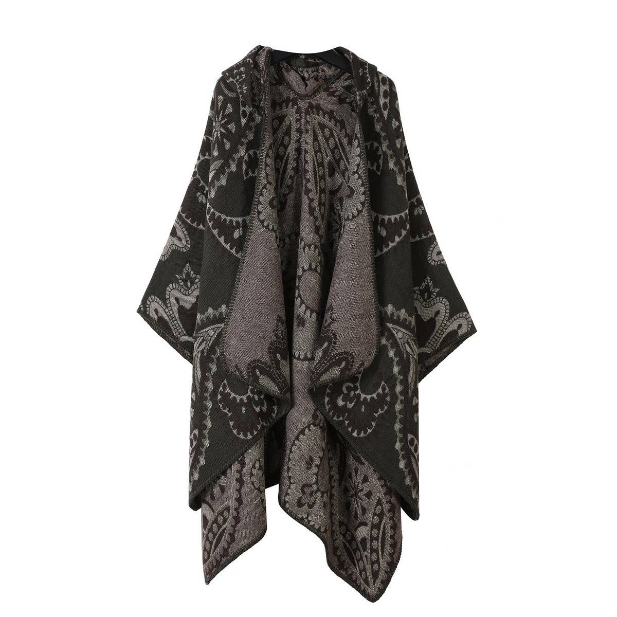 HOODED CAPE VERSATILE SUNFLOWER SCARF SLIT SHAWL