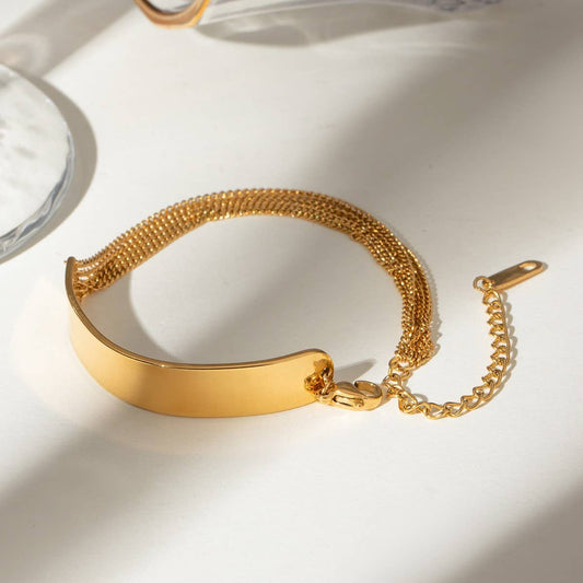 18K Gold Five-Layer Chain Bracelet, No Fade_CWAJE4707